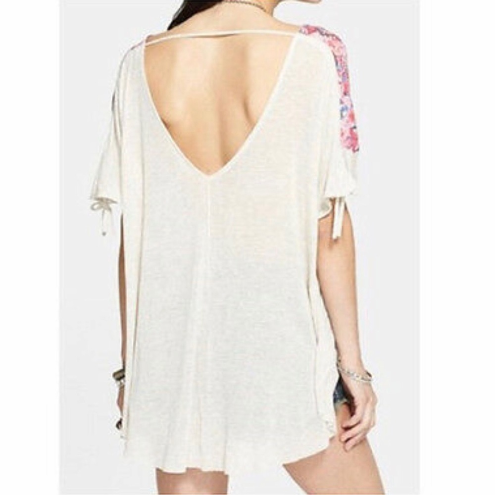 SOLD Free People Moon Dance Heather Oatmeal Tee - Picture 2 of 8